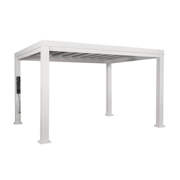 Windham Modern Steel Pergola with Sail Shade Soft Canopy 4.3 x 3 m