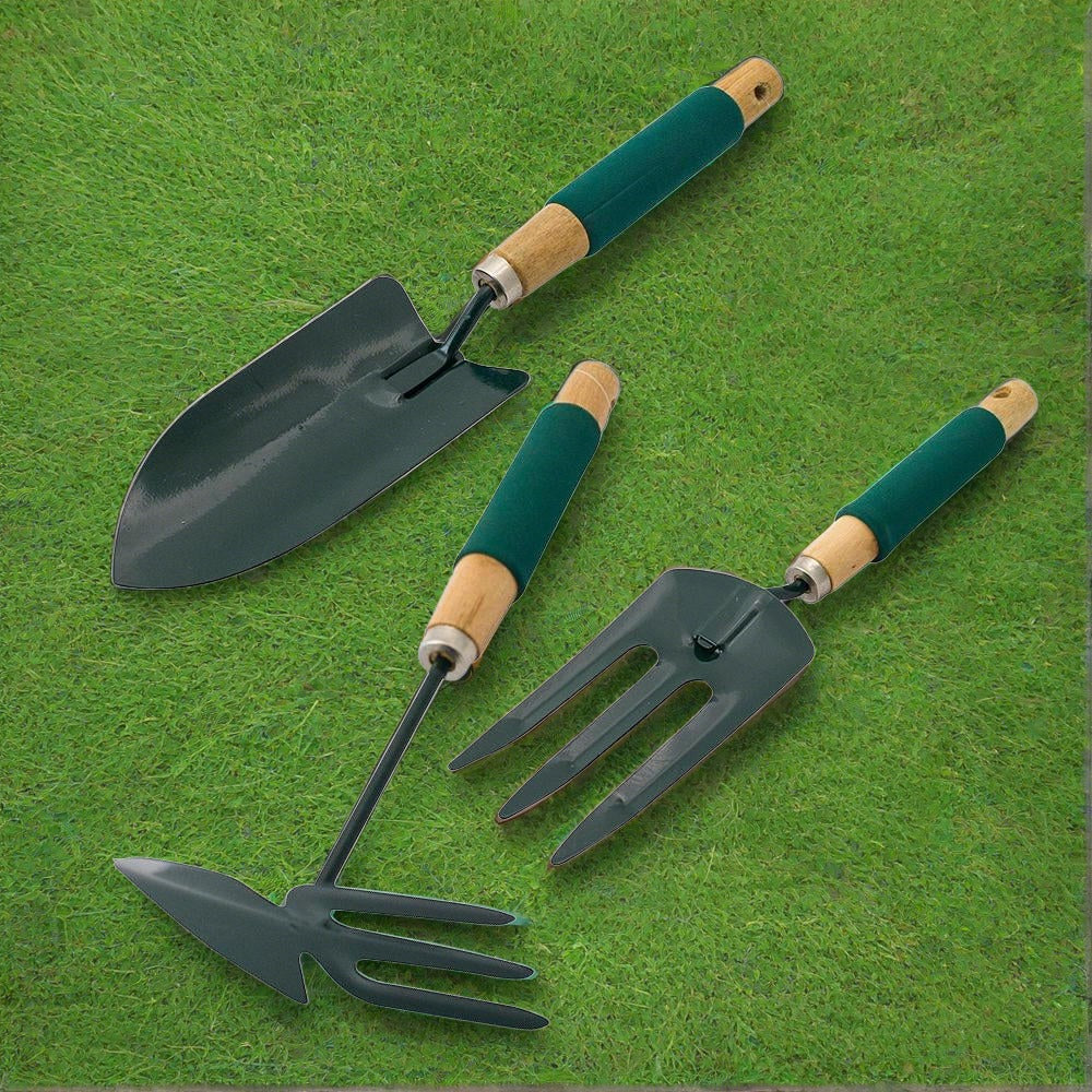 Bellamy Garden Hand Tools Set Fork Hoe and Trowel 3-Piece