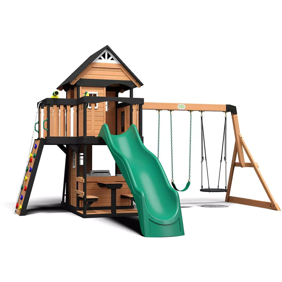 Backyard Discovery Canyon Creek Wooden Swing Set Playset