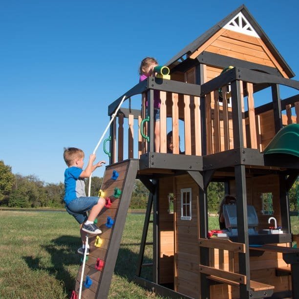 Backyard Discovery Canyon Creek Wooden Swing Set Playset