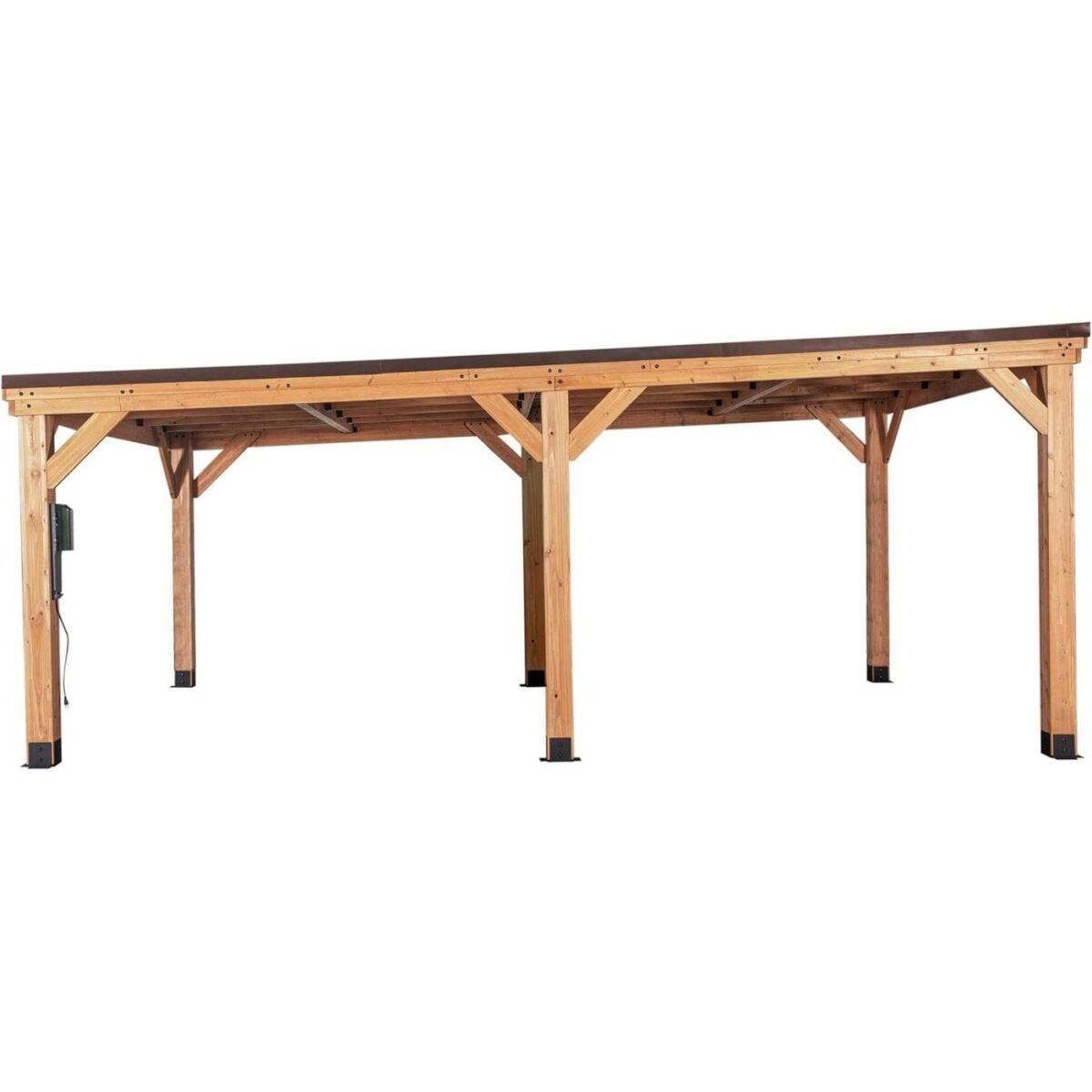 Backyard Discovery Kingsport Cedar Wood Carport Steel Roof 6.1 x 6.1 m