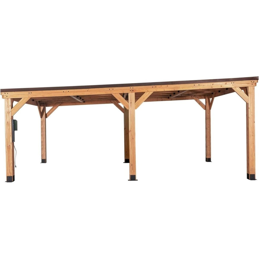 Backyard Discovery Kingsport Cedar Wood Carport Steel Roof 6.1 x 6.1 m