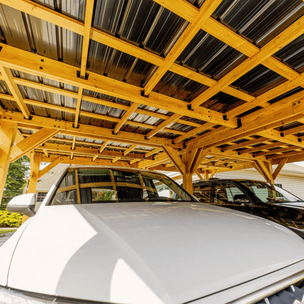 Backyard Discovery Kingsport Cedar Wood Carport Steel Roof 6.1 x 6.1 m
