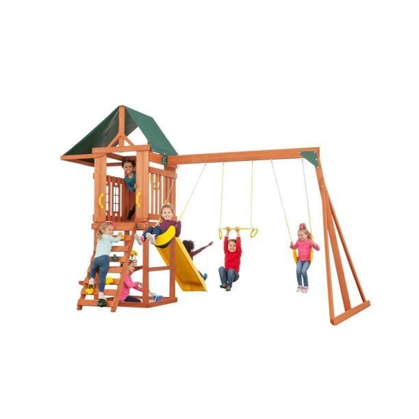 Creative Cedar Designs Cedar Cottage Wooden Swing Set Playset