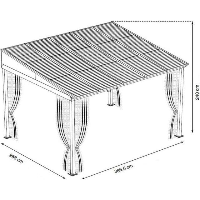 Sojag 500-9165470 Portland No. 53 Wall Gazebo 3 x 3.7 m