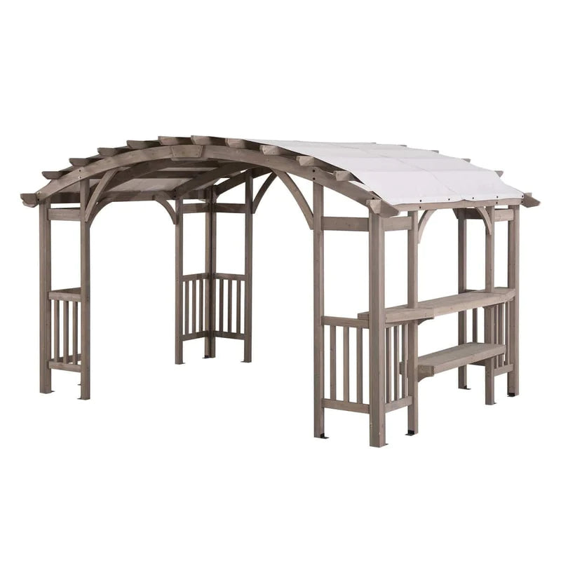Sunjoy Bellucci Cedar Wood Framed Arched Pergola 3 x 4.3 m