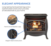 Duluth Forge FDSR25 Dual Fuel Ventless Gas Stove Matte Black 26,000 BTU