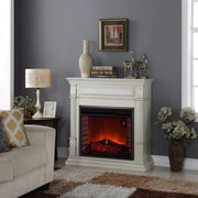 Duluth Forge EL1350-2-AW Full Size Electric Fireplace Antique White 4,600 BTU