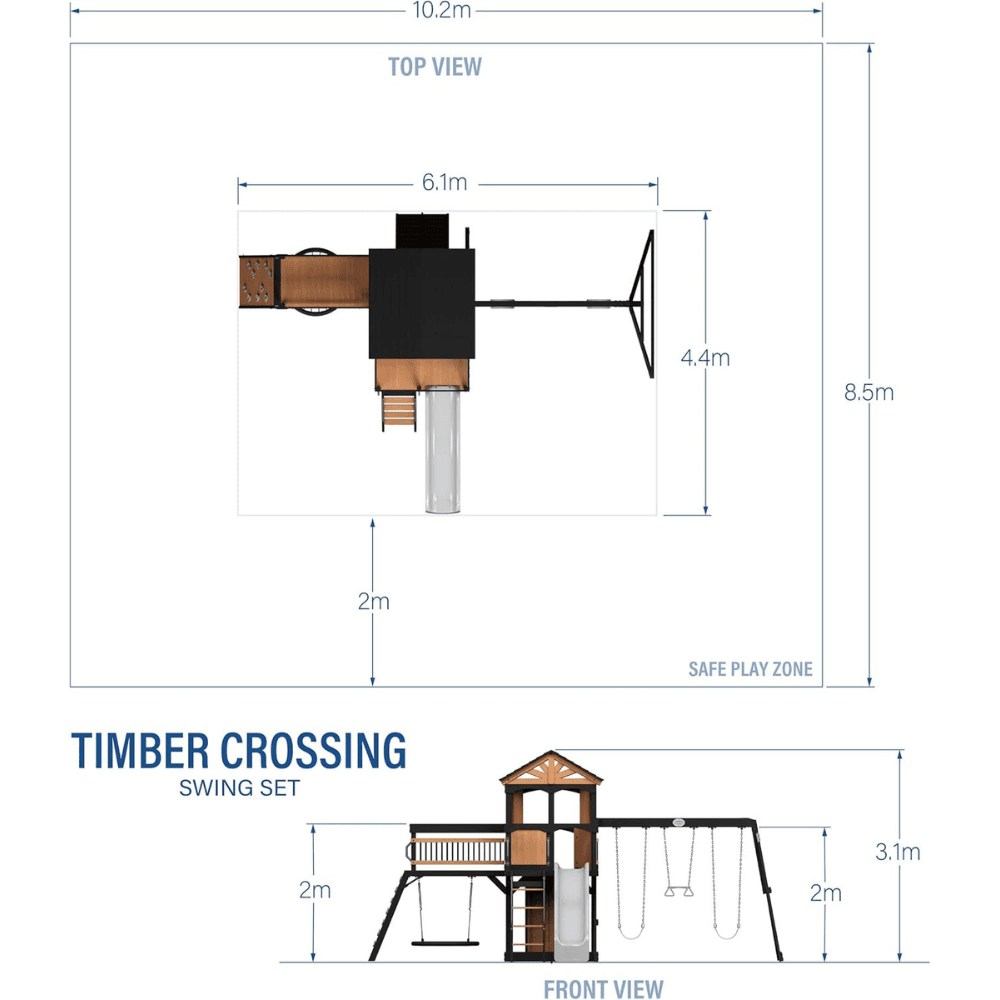 Backyard Discovery Timber Crossing Wooden Swing Set Playset