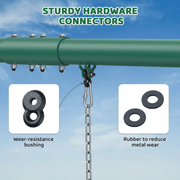 Heavy Duty Metal Swing Set with Belt Swing and Trapeze Bar 2.9 m