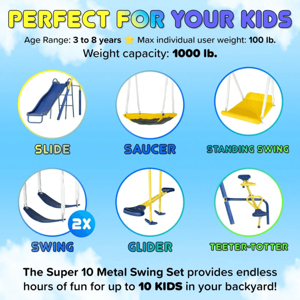 Sportspower Super 10 Metal Swing Set Playset