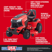 Craftsman T2400 Hydrostatic Gas Riding Mower 116.8cm