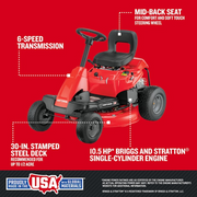 Craftsman R110 Riding Lawn Mower 76.2cm Deck 10.5HP